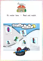Vorschau - Bildkarten - It's winter time - Read and match - Deckblatt