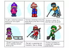 Vorschau - Bildkarten - It's winter time - Read and match - Seite 2