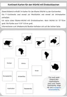Vorschau - Spiele - Kontinente Vorlage für Blanko-Würfel 15cm - Deckblatt