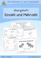 Vorschau - Arbeitsblätter - Übungsheft: Einzahl und Mehrzahl (Deutsch, Klassen 2, 3) - Deckblatt