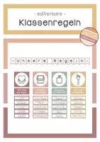 Vorschau - Poster - editierbare Klassenregeln - schlicht und einfach - Deckblatt