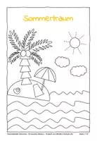 Vorschau - Arbeitsblätter - Ausmalbilder Sommer: 10 kreative Motive | Kunstprojekte im Sommer - Seite 1