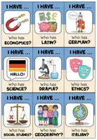 Vista previa - Juegos / Gamificación - SCHOOL SUBJECTS - I have...who has...? - página 3