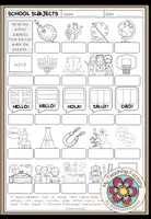 Vista previa - Hojas de trabajo - SCHOOL SUBJECTS - Vocabulary Worksheet (2 versions) - Portada