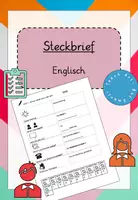Vorschau - Arbeitsblätter - Steckbrief - Englisch (colours, numbers, telephone number...) - Deckblatt