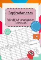 Vorschau - Anderer Materialtyp - Kopfrechenpass (Fuchs-, Tiger-, Giraffen-, Elefanten-, Mäuse-, Pandaklasse) - Deckblatt