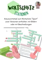 Vorschau - Arbeitsblätter - Wortschatz "Sport": Kreuzworträtsel - Deckblatt