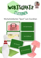 Vorschau - Spiele - Wortschatz "Sport": Zuordnungskarten - Deckblatt