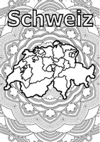 Vorschau - Arbeitsblätter - Schweiz Karte mit Mandala zum ausmalen - Seite 1