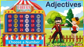 Vista previa - Juegos / Gamificación - Interactive game: Circus of Adjectives (24 questions) - página 1