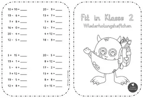 Vorschau - Arbeitsblätter - Fit in Klasse 2 - Wiederholungsheftchen Mathe - Seite 1
