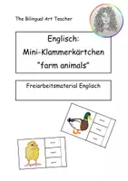 Vorschau - Spiele - Englisch: Mini-Klammerkärtchen "farm animals" - Deckblatt