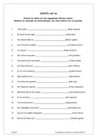 Vorschau - Arbeitsblätter - Infinitiv mit zu (mit Lösung) - Deckblatt