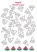 Vorschau - Mal- und Bastelvorlagen - August Moodtracker 🍉 - Seite 2