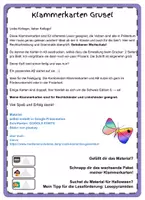 Vorschau - Arbeitsblätter - Klammerkarten Gruselgeschichte - Halloween - schwierig - Seite 1