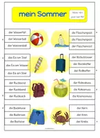 Vorschau - Stationenlernen - Klammerkarten zusammengesetzte Nomen Sommer - Seite 2
