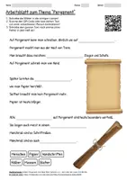 Vorschau - Arbeitsblätter - Arbeitsblatt "Pergament" + Onlineübung & MP3 + - Deckblatt