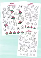 Vorschau - Mal- und Bastelvorlagen - August Moodtracker 🍉 - Deckblatt