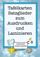 Vorschau - Präsentationen/Tafelbilder - Tafelkarten Satzglieder - Deckblatt