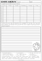 Vista previa - Hojas de trabajo - SCHOOL SUBJECTS - 2 Writings (2 versions) - página 1