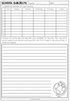 Vista previa - Hojas de trabajo - SCHOOL SUBJECTS - 2 Writings (2 versions) - página 2