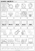 Vista previa - Hojas de trabajo - SCHOOL SUBJECTS - Vocabulary Worksheet (2 versions) - página 2
