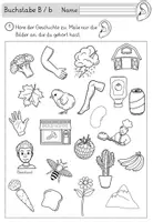 Vorschau - Arbeitsblätter - Buchstabe B / b - Einführung in GRUNDSCHRIFT - inklusive Geschichte und Puzzle - Seite 2