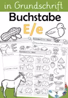 Vorschau - Stundenentwürfe - Buchstabe E / e - Einführung in GRUNDSCHRIFT - inklusive Geschichte und Puzzle - Deckblatt