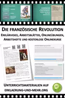 Vorschau - Arbeitsblätter - Arbeitsblatt "Die französische Revolution" mit Erklärvideo, Lösungen und Onlineübungen - Deckblatt