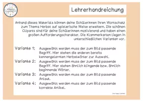 Vorschau - Spiele - Herbst Klammerkarten für den DAZ- und Deutschunterricht - Seite 2
