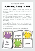 Vista previa - Juegos / Gamificación - COLOURS - Matching Pairs - página 1
