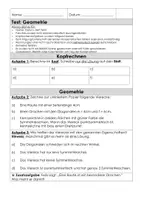 Vorschau - Test - Mathetest Geometrie Vierecke und ihre Eigenschaften - Deckblatt