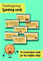 Vista previa - Refuerzo / NEE / Materiales de apoyo - Thanksgiving speaking cards / Tarjetas de conversación (inglés) - página 1