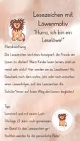 Vorschau - Mal- und Bastelvorlagen - Lesezeichen mit Löwenmotiv “Hurra, ich bin ein Leselöwe!“ Löwe/Löwenklasse - Seite 1