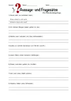 Vorschau - Arbeitsblätter - DaZ: Entscheidungsfragen bilden - Arbeitsblätter - Deckblatt