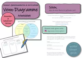 Vorschau - Arbeitsblätter - Schulstart / Kennenlernen – Gemeinsamkeiten und Unterschiede (Venn Diagramm) - Seite 1