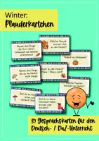Vorschau - Aufgabenkarten - Winter Plauderkärtchen; 39 Konversationsstarter (Deutsch; DaZ) - Seite 1