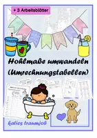 Vorschau - Arbeitsblätter - Hohlmaße umwandeln (Umrechnungstabellen) - Deckblatt