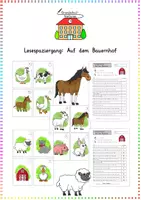 Vorschau - Arbeitsblätter - Bauernhof & Tiere: Lesespaziergang (Bewegtes Lesen) - Deutsch / Sachunterricht - Kl. 1/2 - Deckblatt