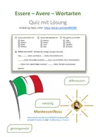 Vorschau - Arbeitsblätter - Essere - Avere - Wortartenquiz A1 - Deckblatt