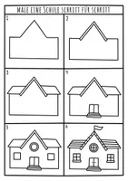 Vorschau - Arbeitsblätter - Schulstart / Schulanfang - Malen üben Schritt für Schritt ✍🏻 - Seite 1