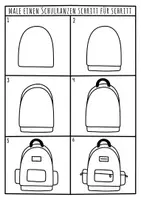 Vorschau - Arbeitsblätter - Schulstart / Schulanfang - Malen üben Schritt für Schritt ✍🏻 - Seite 3