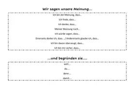 Vorschau - Merkblätter - DaZ B1 Meinung äußern/ Einführung - Deckblatt