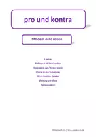 Vorschau - Arbeitsblätter - DaZ B1 Pro und Kontra/ Mit dem Auto reisen - Deckblatt