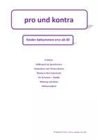 Vorschau - Arbeitsblätter - DaZ B1 Pro und Kontra/ Kinder bekommen erst ab 30 - Deckblatt