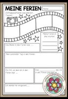 Vorschau - Arbeitsblätter - Meine Ferien - Kreativer Ferienbericht (2 Arbeitsblätter) - Deckblatt