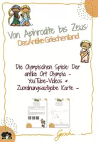 Vorschau - Arbeitsblätter - UR4 Von Aphrodite bis Zeus: Das antike Griechenland - 11. Stunde: Einzelmaterial "Das antike Olympia" (YouTube-Videos, Zuordnungsaufgabe Kartenmaterial) - Deckblatt