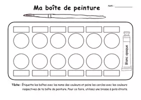 Aperçu - Feuilles d'exercices - ART: Ma boîte de peinture - Page 1
