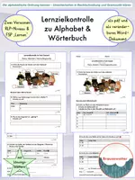 Vorschau - Test - Lernzielkontrolle zu Alphabet und Wörterbuch - Deckblatt