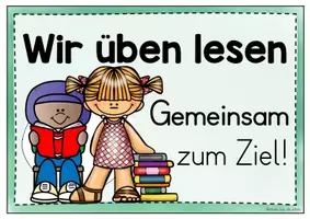 Vorschau - Poster - Lautlesen und Partnerlesen - Tafelmaterial mit Merkblatt - Seite 1